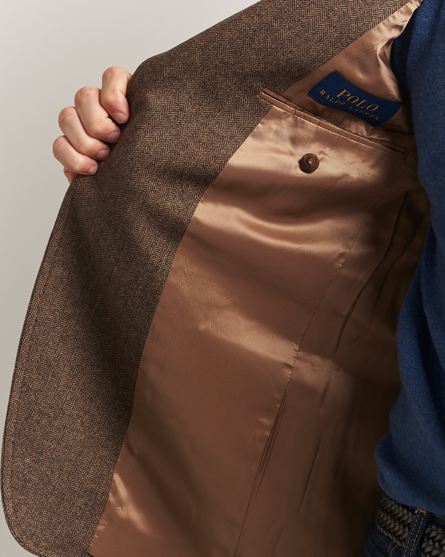 Herre | Blazere & jakker | Polo Ralph Lauren | Herringbone Single Breasted Sportcoat Brown/Tan
