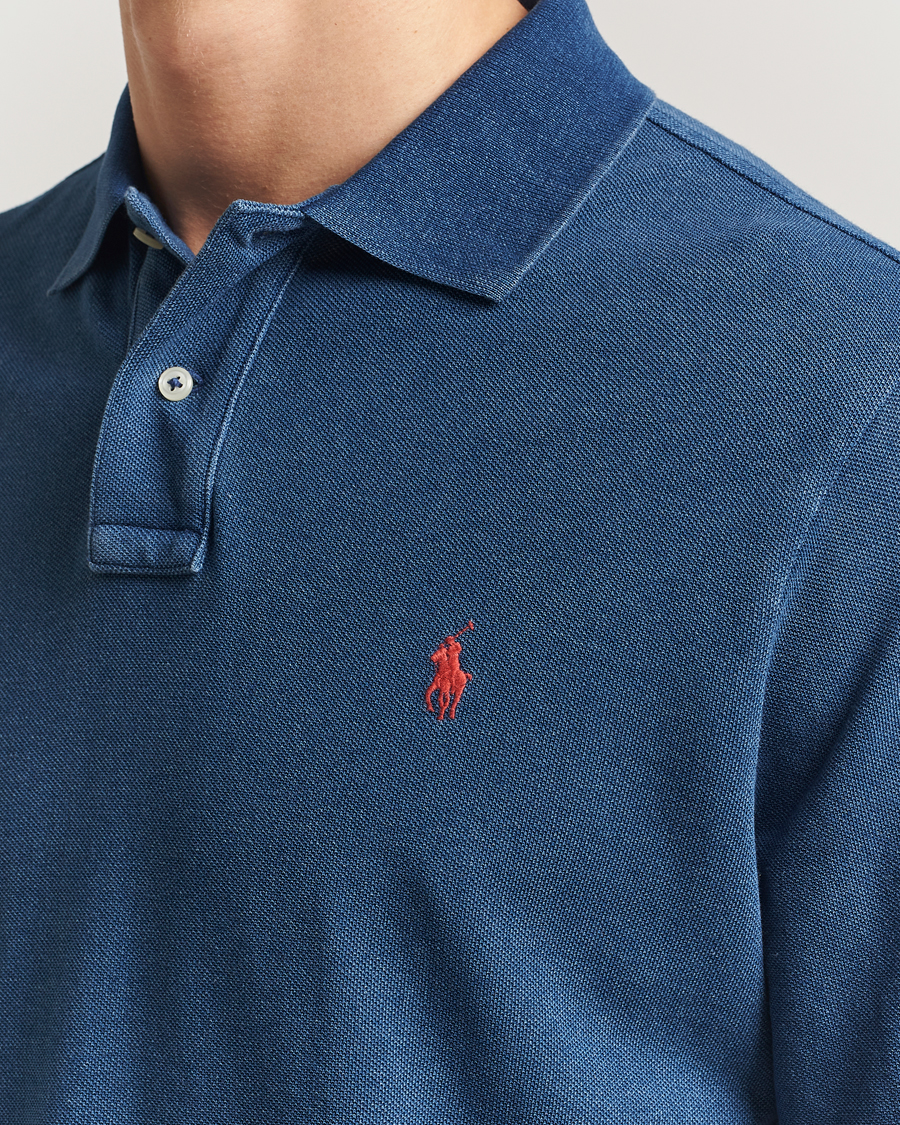 Herre | Polotrøjer | Polo Ralph Lauren | Custom Slim Fit Long Sleeve Polo Shirt Medium Indigo