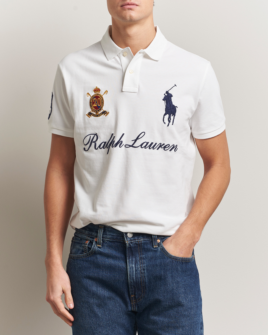 Herre | Polotrøjer | Polo Ralph Lauren | Custom Slim Fit Big Pony Polo White