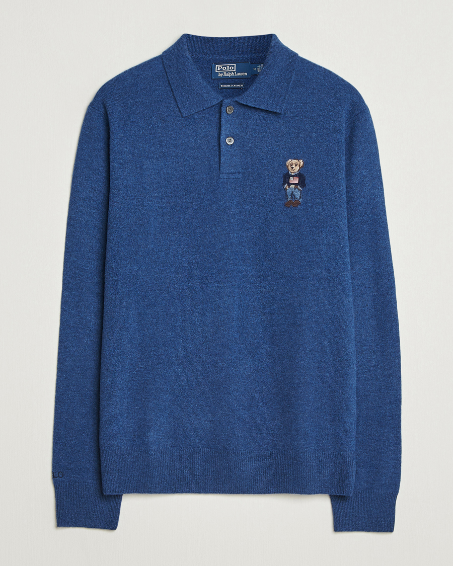 Herre | Polotrøjer | Polo Ralph Lauren | Washed Long Sleeve Bear Polo Rustic Navy Heather