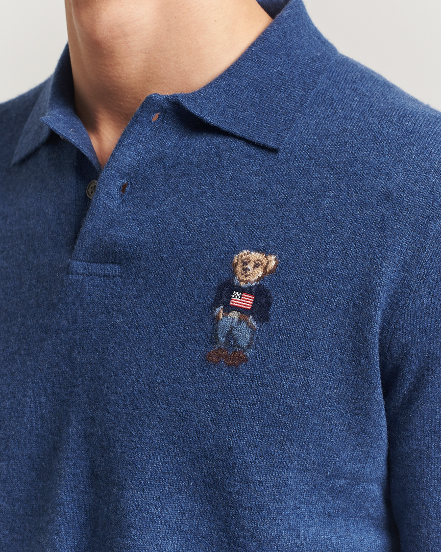 Herre | Polotrøjer | Polo Ralph Lauren | Washed Long Sleeve Bear Polo Rustic Navy Heather