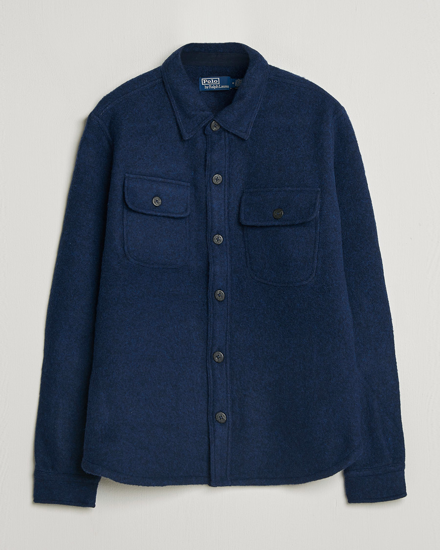 Herre | Skjorter | Polo Ralph Lauren | Felted Wool Pocket Shirt RL Navy
