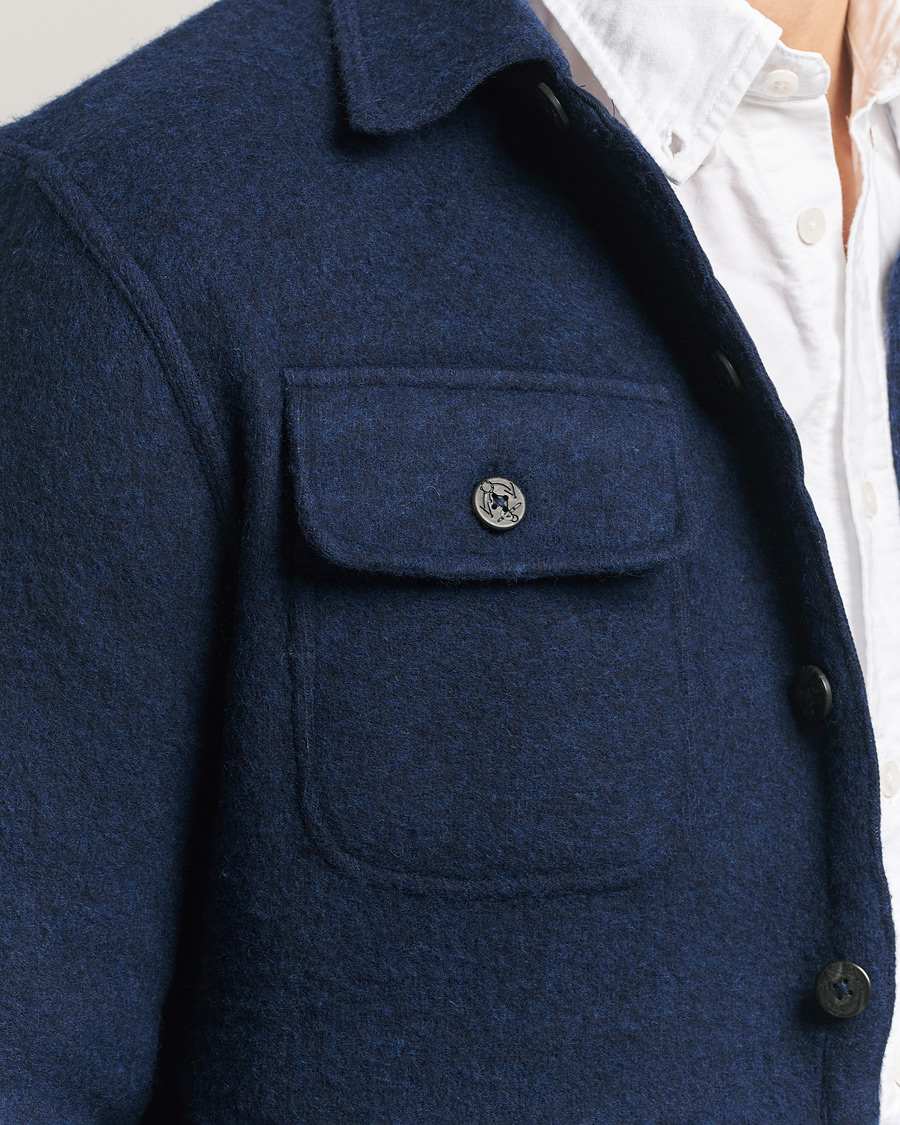 Herre | Skjorter | Polo Ralph Lauren | Felted Wool Pocket Shirt RL Navy