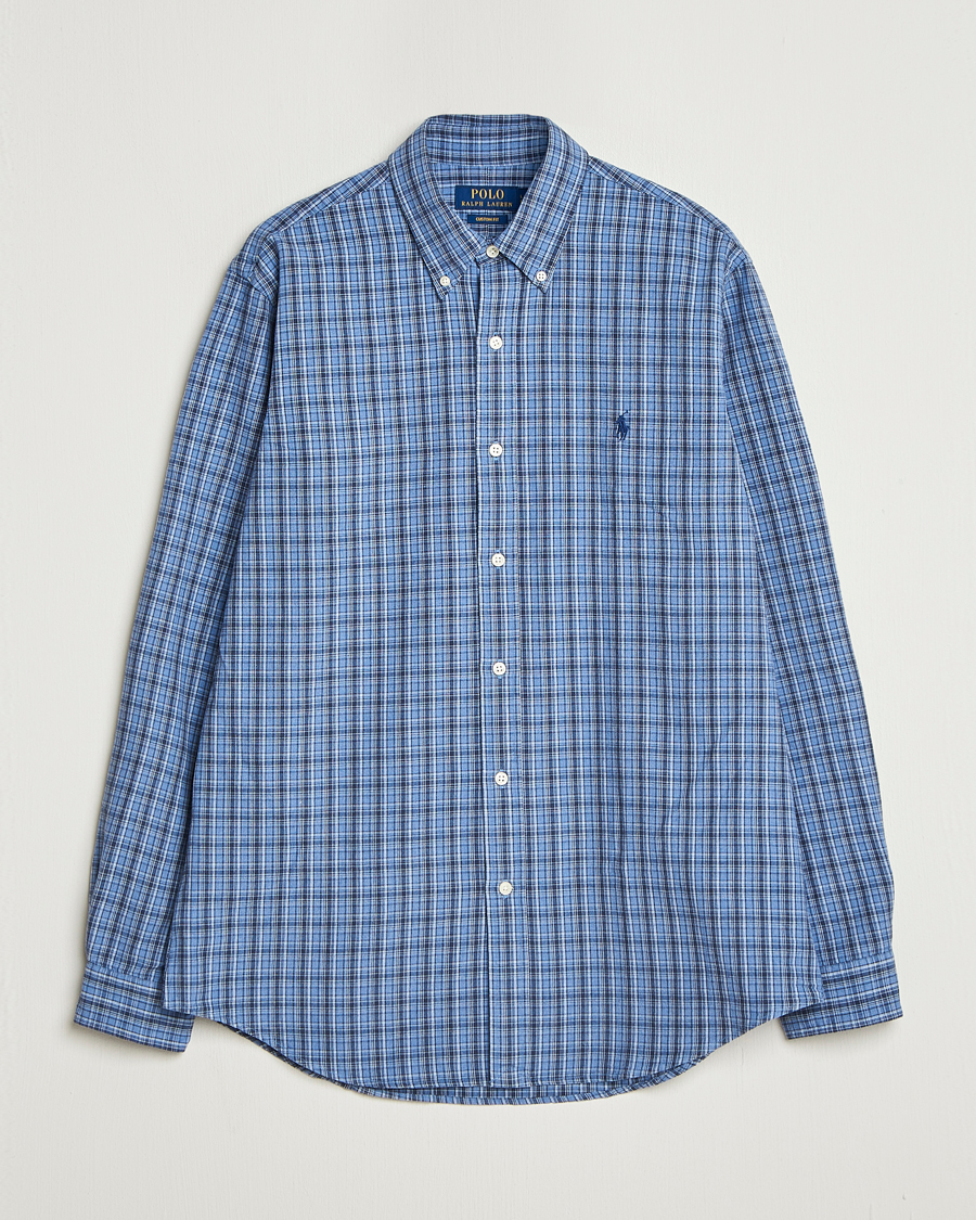 Herre | Skjorter | Polo Ralph Lauren | Custom Fit Checked Shirt Blue Heather Multi