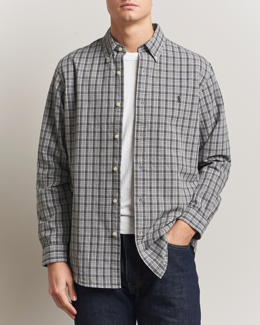 Herre | Skjorter | Polo Ralph Lauren | Custom Fit Checked Shirt Grey Heather Multi