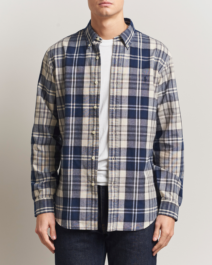 Herre | Skjorter | Polo Ralph Lauren | Custom Fit Checked Shirt White/Navy Multi