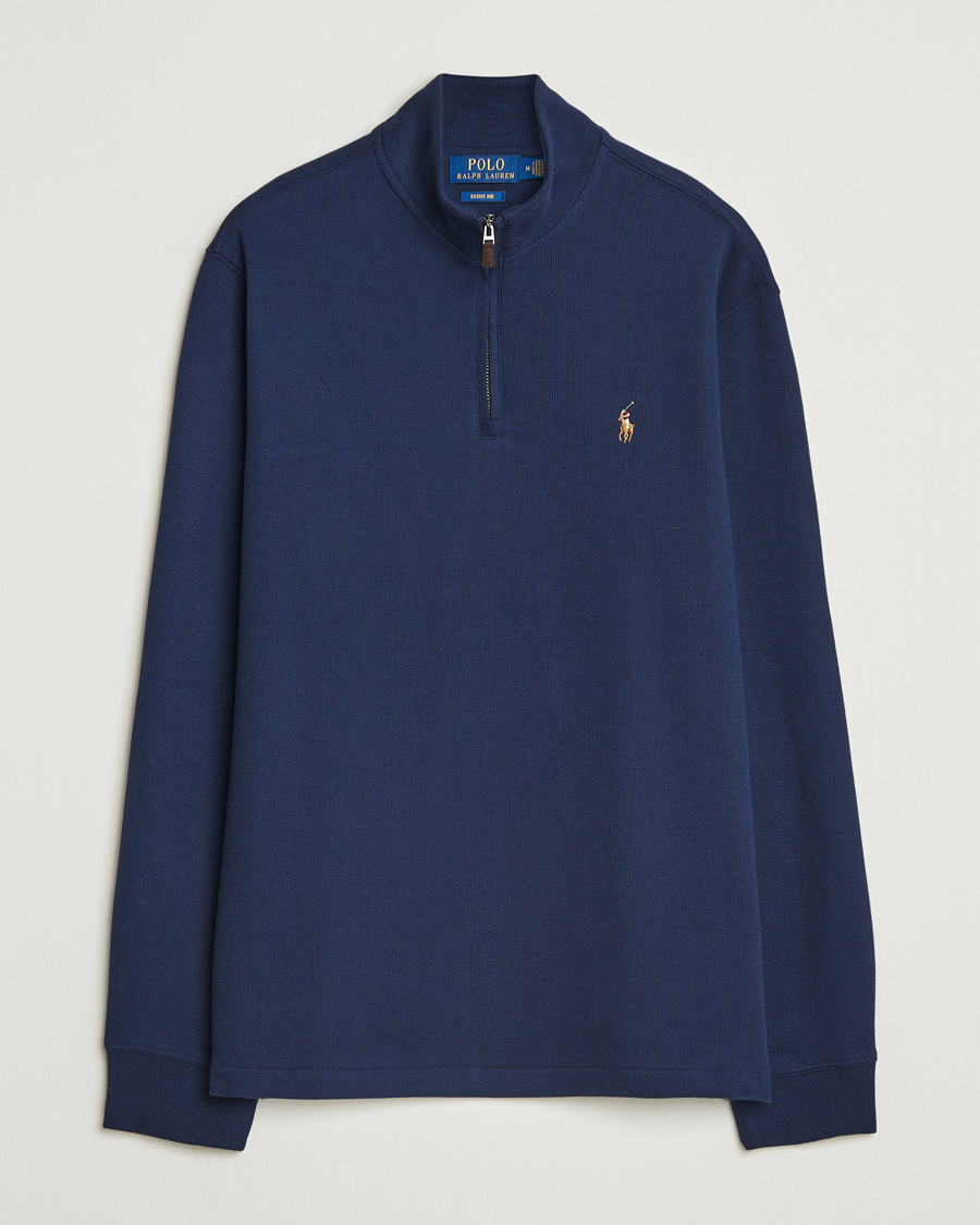 Herre | Trøjer | Polo Ralph Lauren | Double Knitted Half Zip Cruise Navy