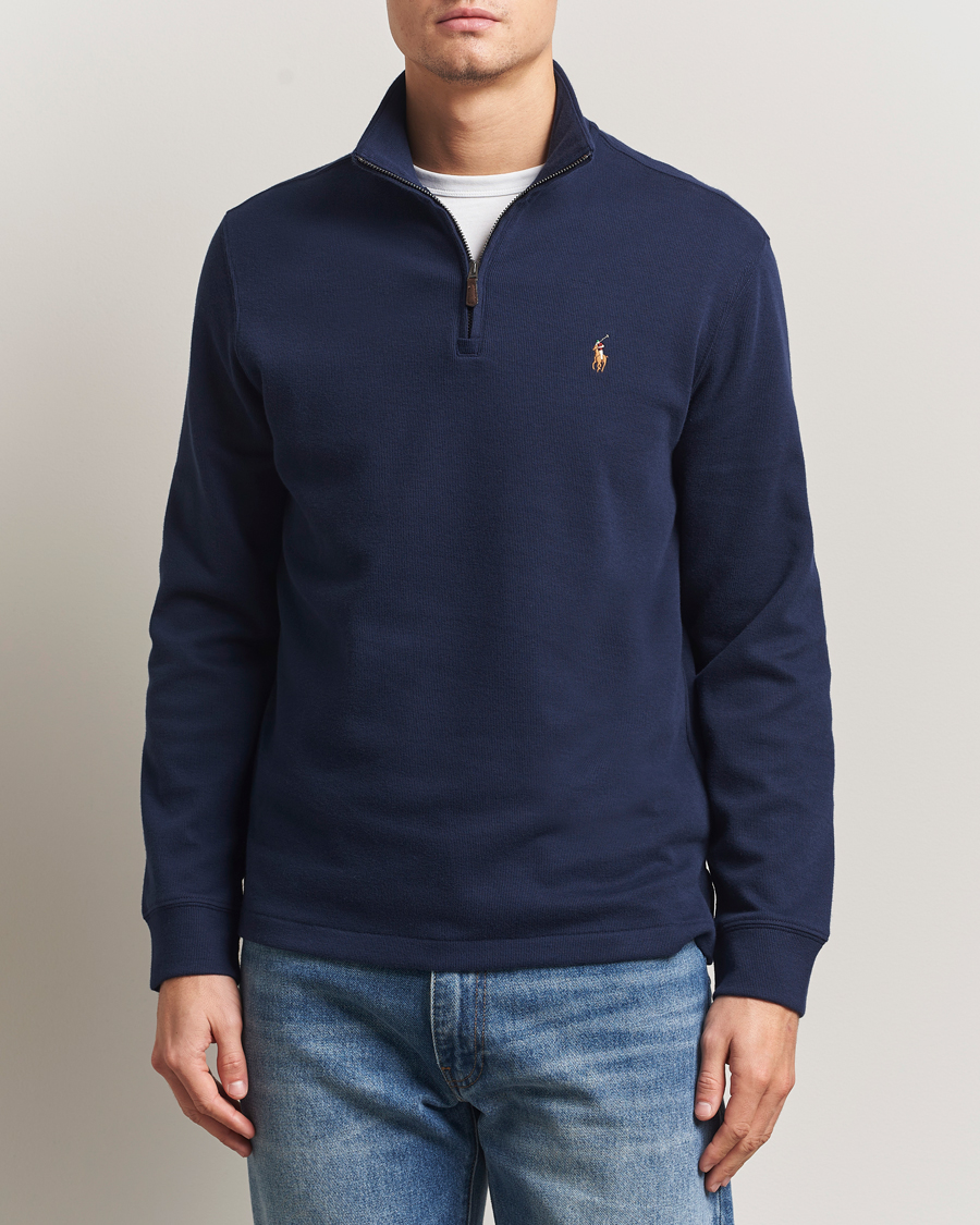 Herre | Trøjer | Polo Ralph Lauren | Double Knitted Half Zip Cruise Navy