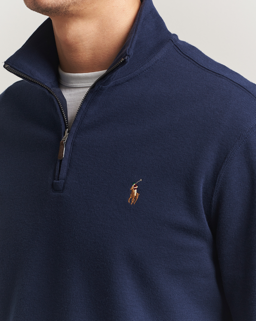 Herre | Trøjer | Polo Ralph Lauren | Double Knitted Half Zip Cruise Navy