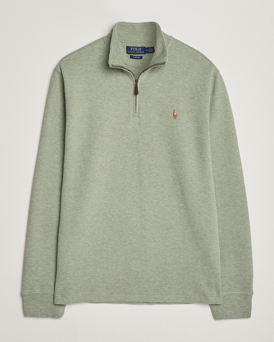 Herre | Trøjer | Polo Ralph Lauren | Double Knitted Half Zip Greenery Heather