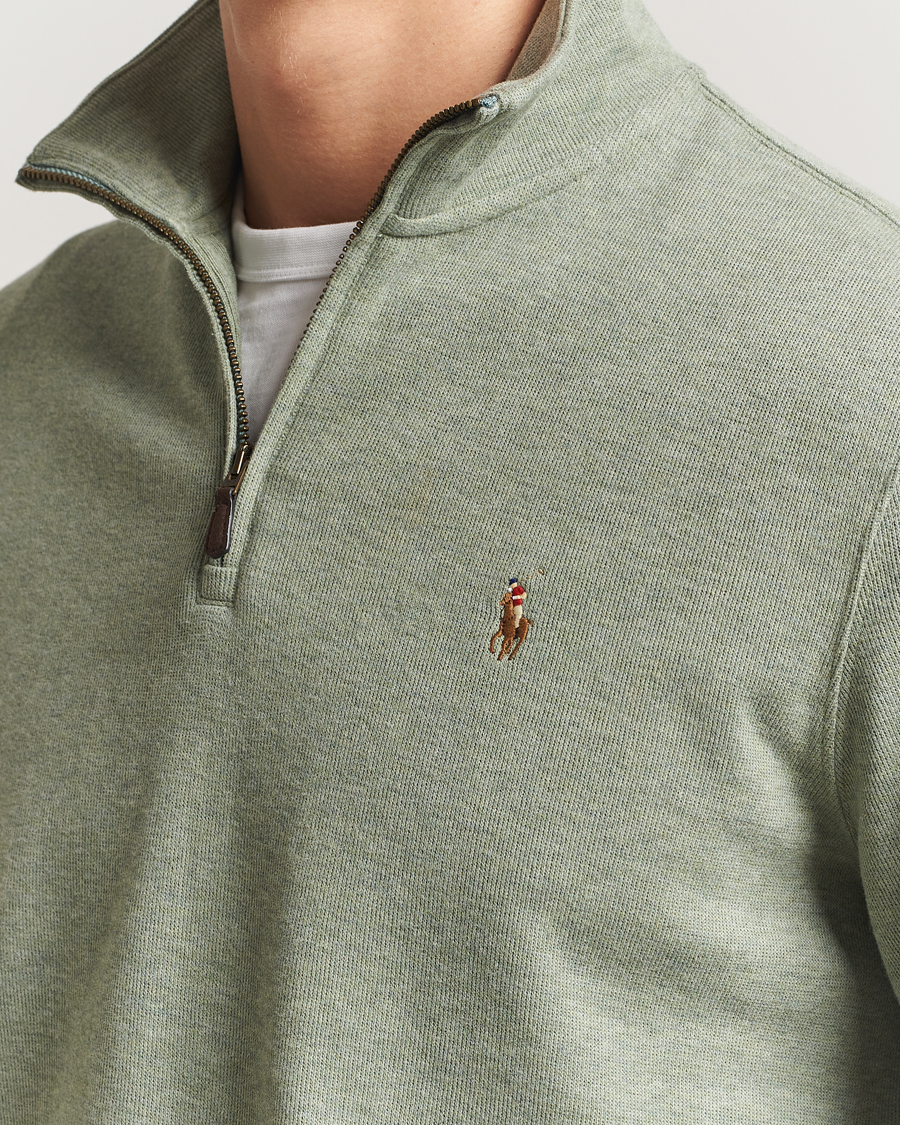 Herre | Trøjer | Polo Ralph Lauren | Double Knitted Half Zip Greenery Heather