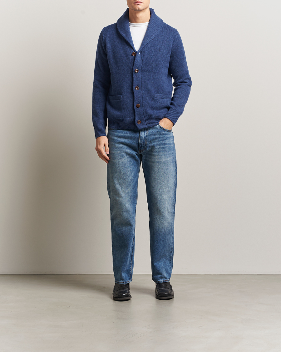 Herre | Trøjer | Polo Ralph Lauren | Wool/Cashmere Shawl Collar Cardigan Navy Heather