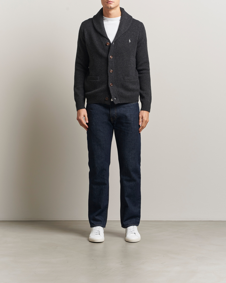 Herre | Trøjer | Polo Ralph Lauren | Wool/Cashmere Shawl Collar Cardigan Granite Heather