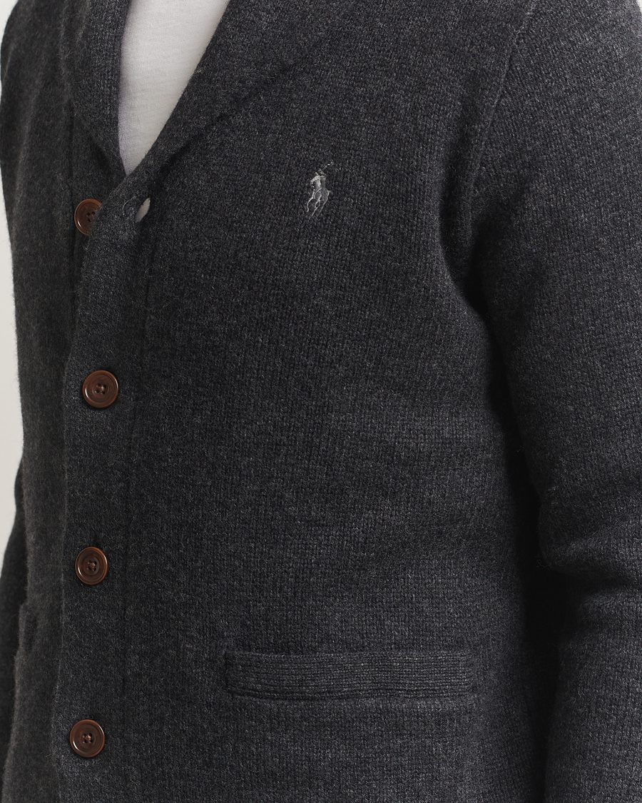 Herre | Trøjer | Polo Ralph Lauren | Wool/Cashmere Shawl Collar Cardigan Granite Heather