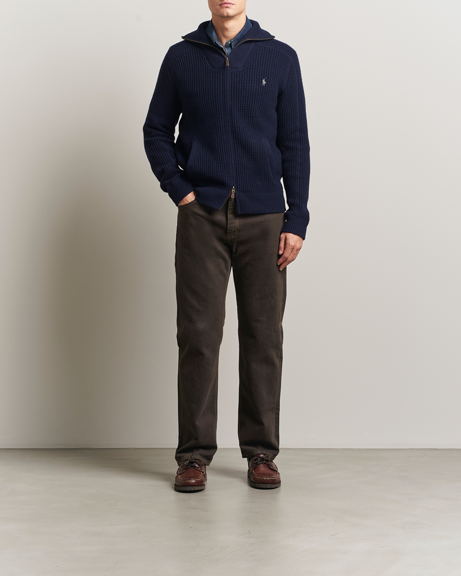 Herre | Trøjer | Polo Ralph Lauren | Cotton/Wool Full Zip Hunter Navy