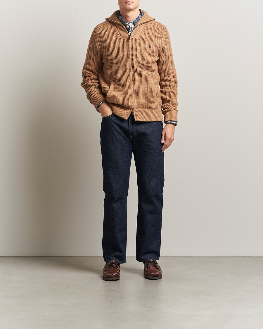 Herre | Trøjer | Polo Ralph Lauren | Cotton/Wool Full Zip Brown Sugar Melange