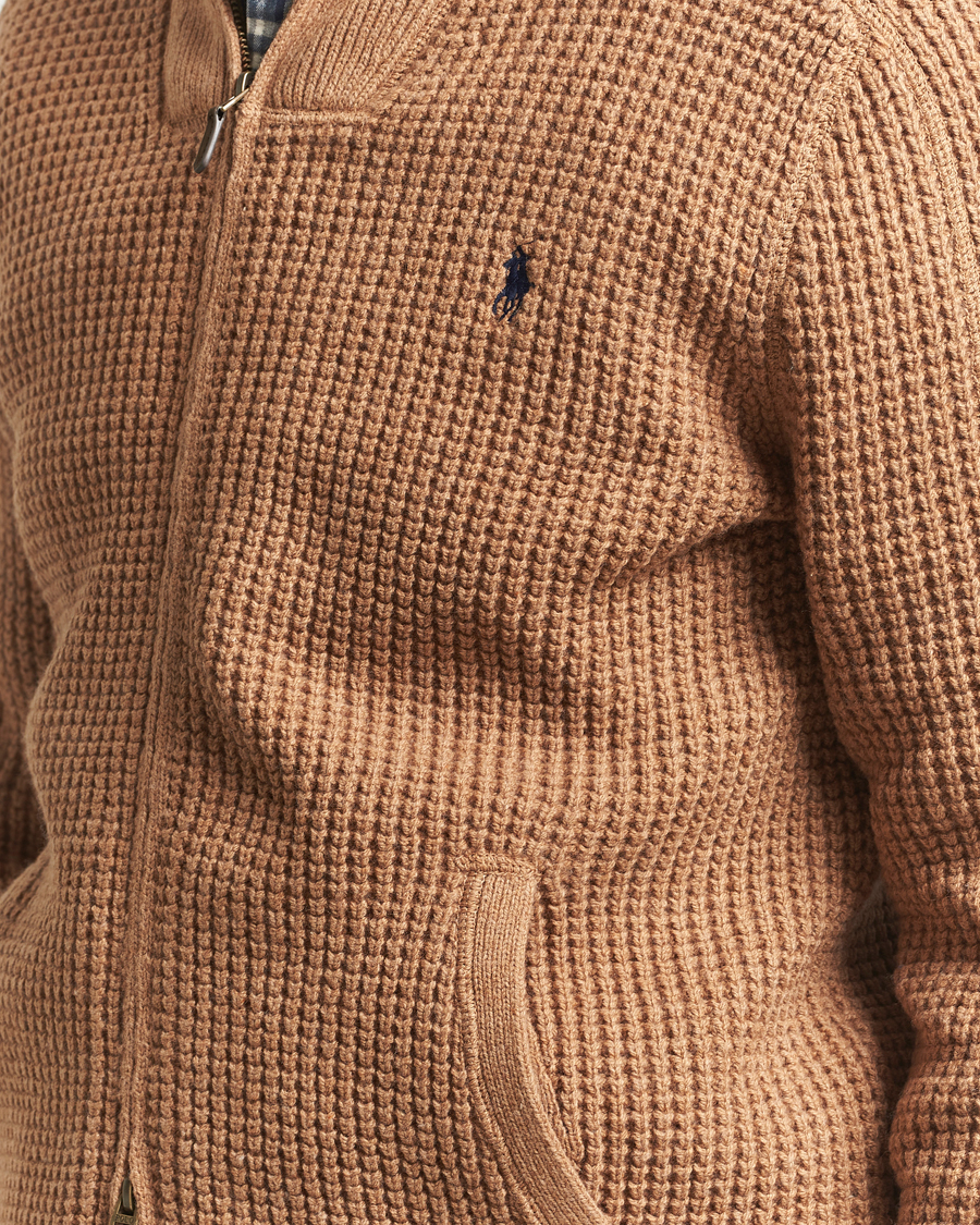 Herre | Trøjer | Polo Ralph Lauren | Cotton/Wool Full Zip Brown Sugar Melange