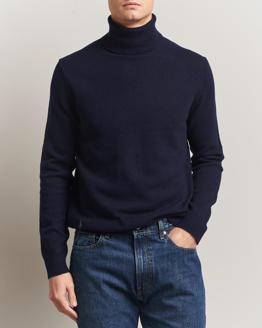Herre | Trøjer | Polo Ralph Lauren | Cotton/Wool Rollneck Hunter Navy