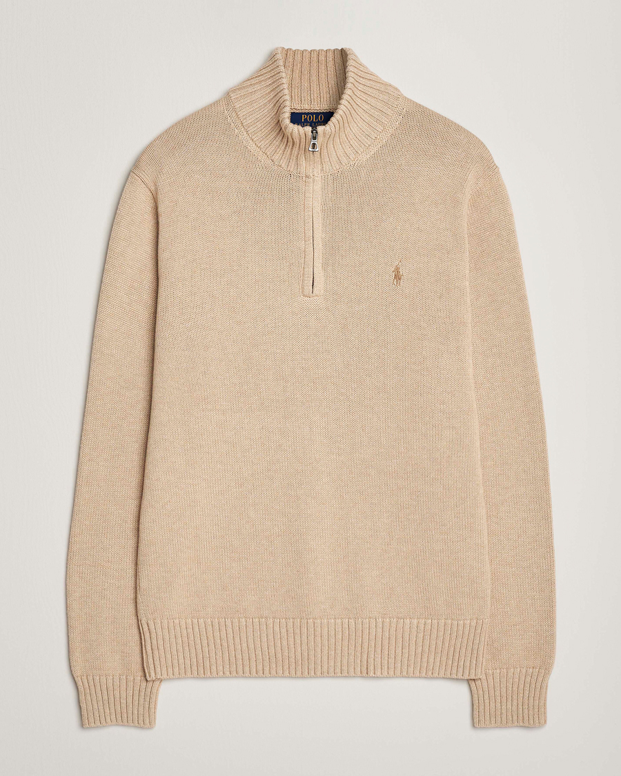 Herre | Trøjer | Polo Ralph Lauren | Cotton Pullover Half Zip Dune Melange