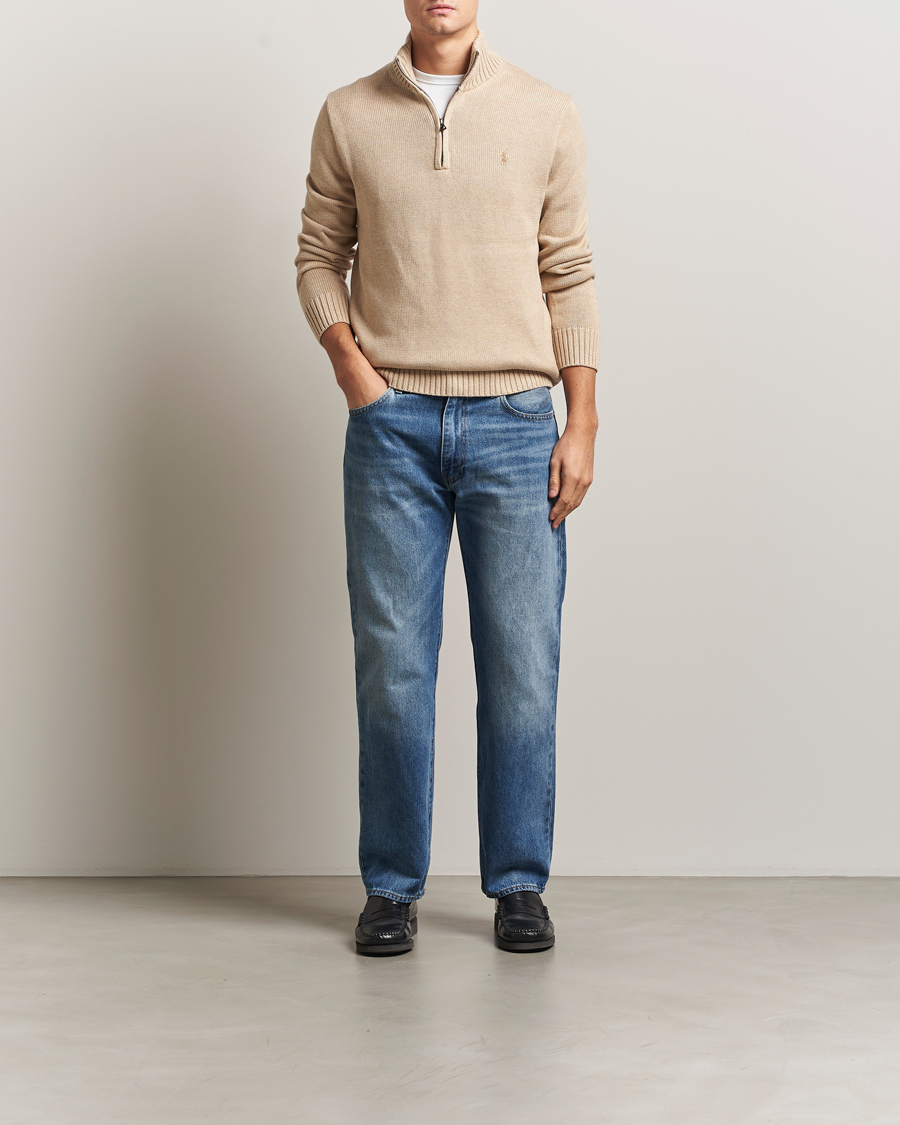 Herre | Trøjer | Polo Ralph Lauren | Cotton Pullover Half Zip Dune Melange