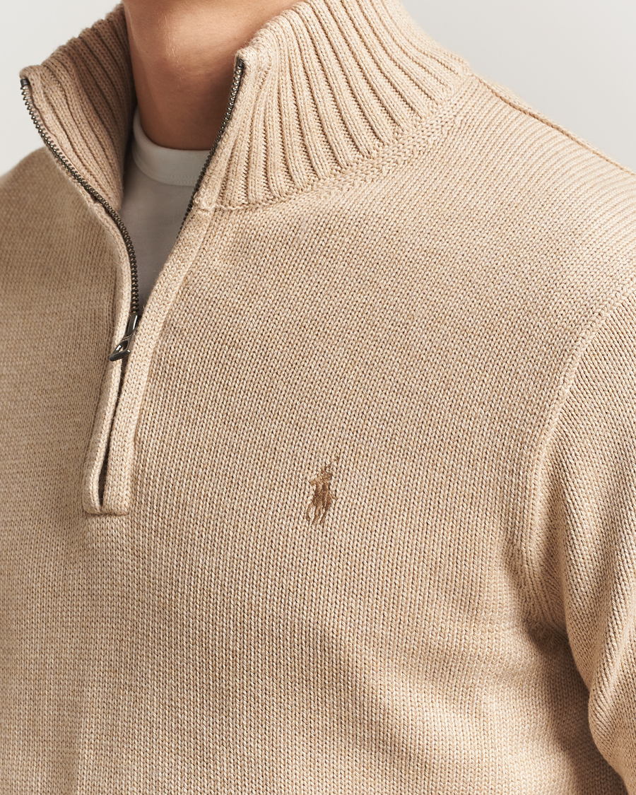 Herre | Trøjer | Polo Ralph Lauren | Cotton Pullover Half Zip Dune Melange
