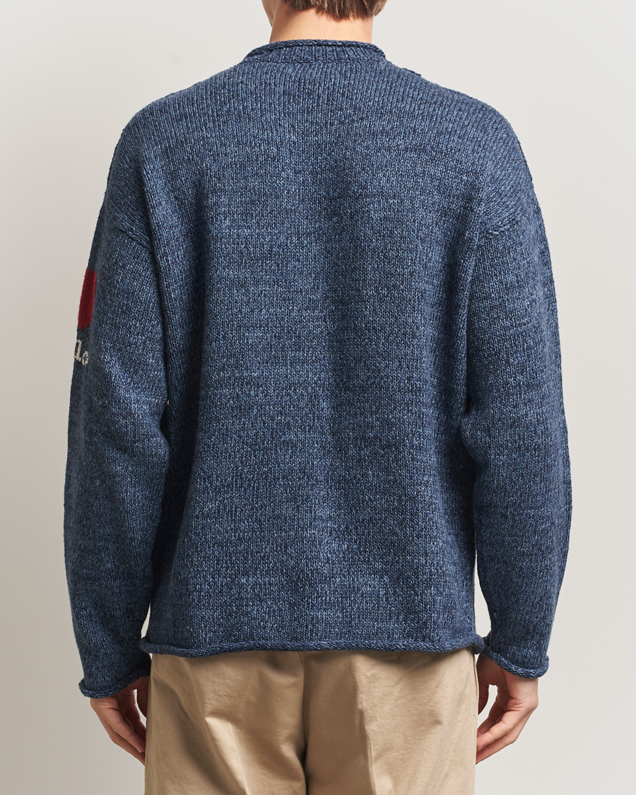 Herre | Trøjer | Polo Ralph Lauren | Cotton Flag Sweater Blue Marl