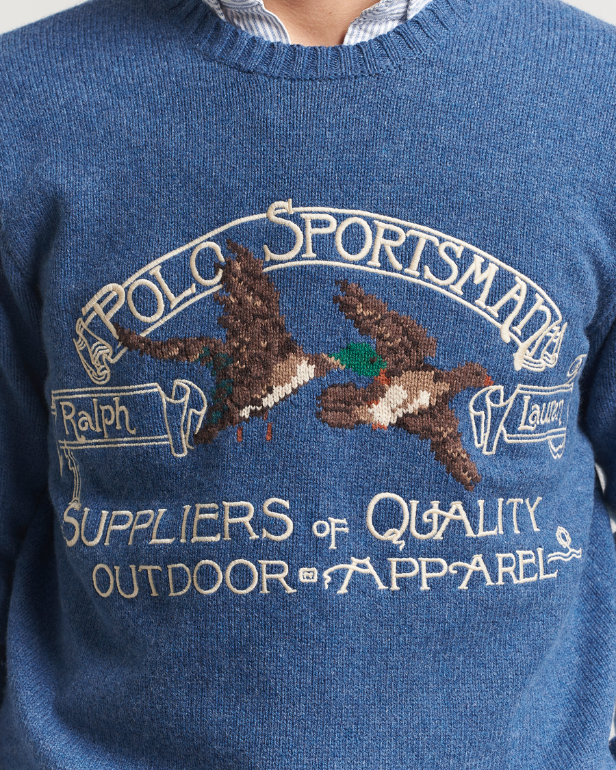 Herre | Trøjer | Polo Ralph Lauren | Cotton/Wool Printed Sweater Blue Multi
