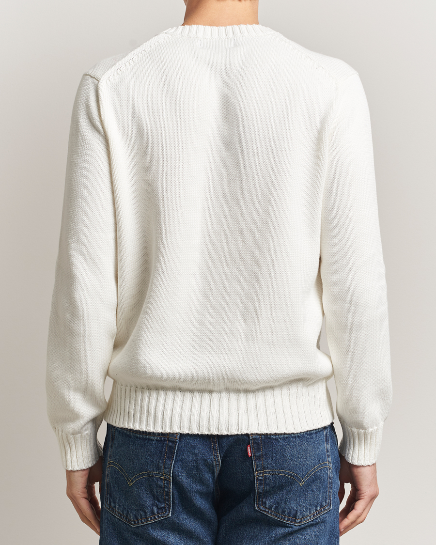 Herre | Trøjer | Polo Ralph Lauren | Cotton Flag Sweater Deckwash White