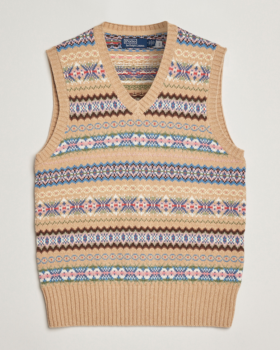 Herre | Trøjer | Polo Ralph Lauren | Cotton Wool Long Sleeve Sweater Tan Multi