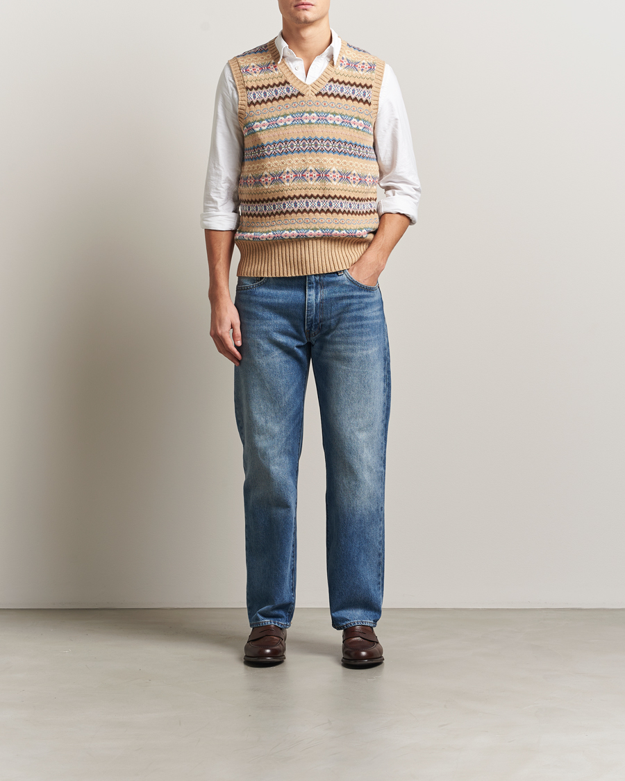 Herre | Trøjer | Polo Ralph Lauren | Cotton Wool Long Sleeve Sweater Tan Multi