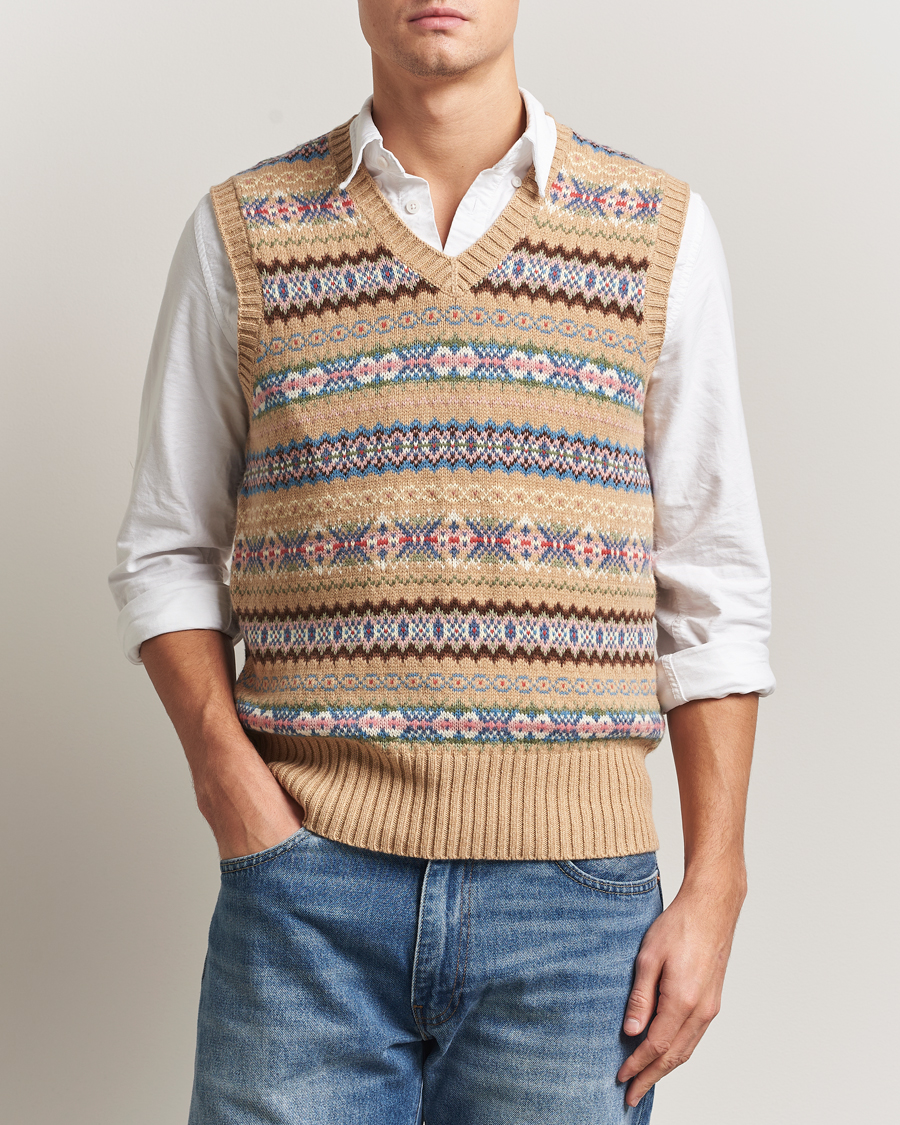 Herre | Trøjer | Polo Ralph Lauren | Cotton Wool Long Sleeve Sweater Tan Multi