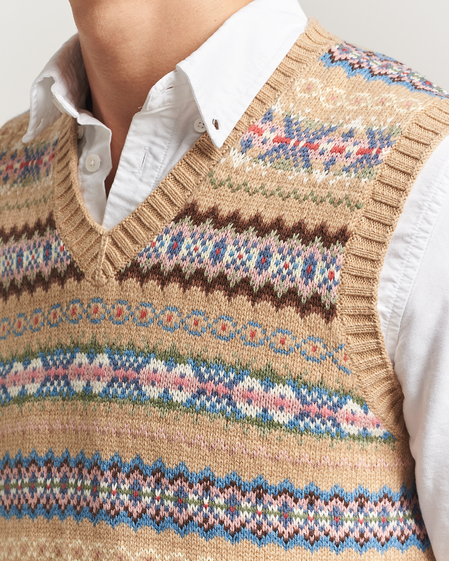 Herre | Trøjer | Polo Ralph Lauren | Cotton Wool Long Sleeve Sweater Tan Multi