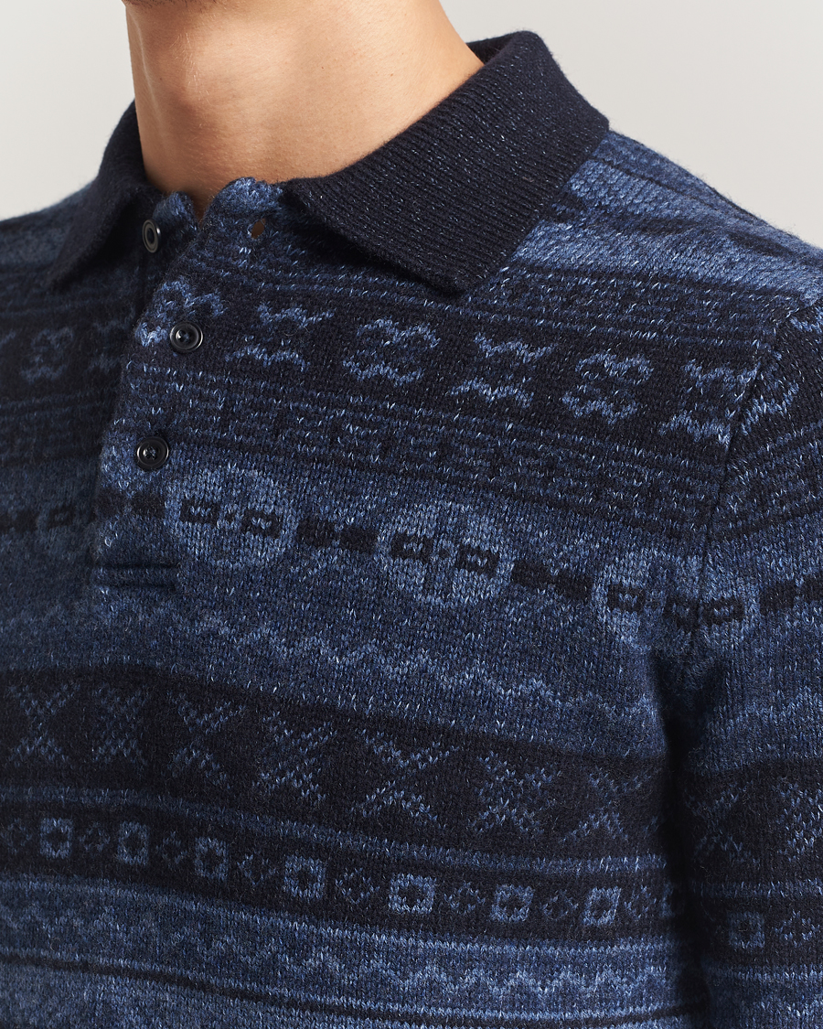 Herre | Trøjer | Polo Ralph Lauren | Wool/Linen Blend Long Sleeve Sweater Navy Multi