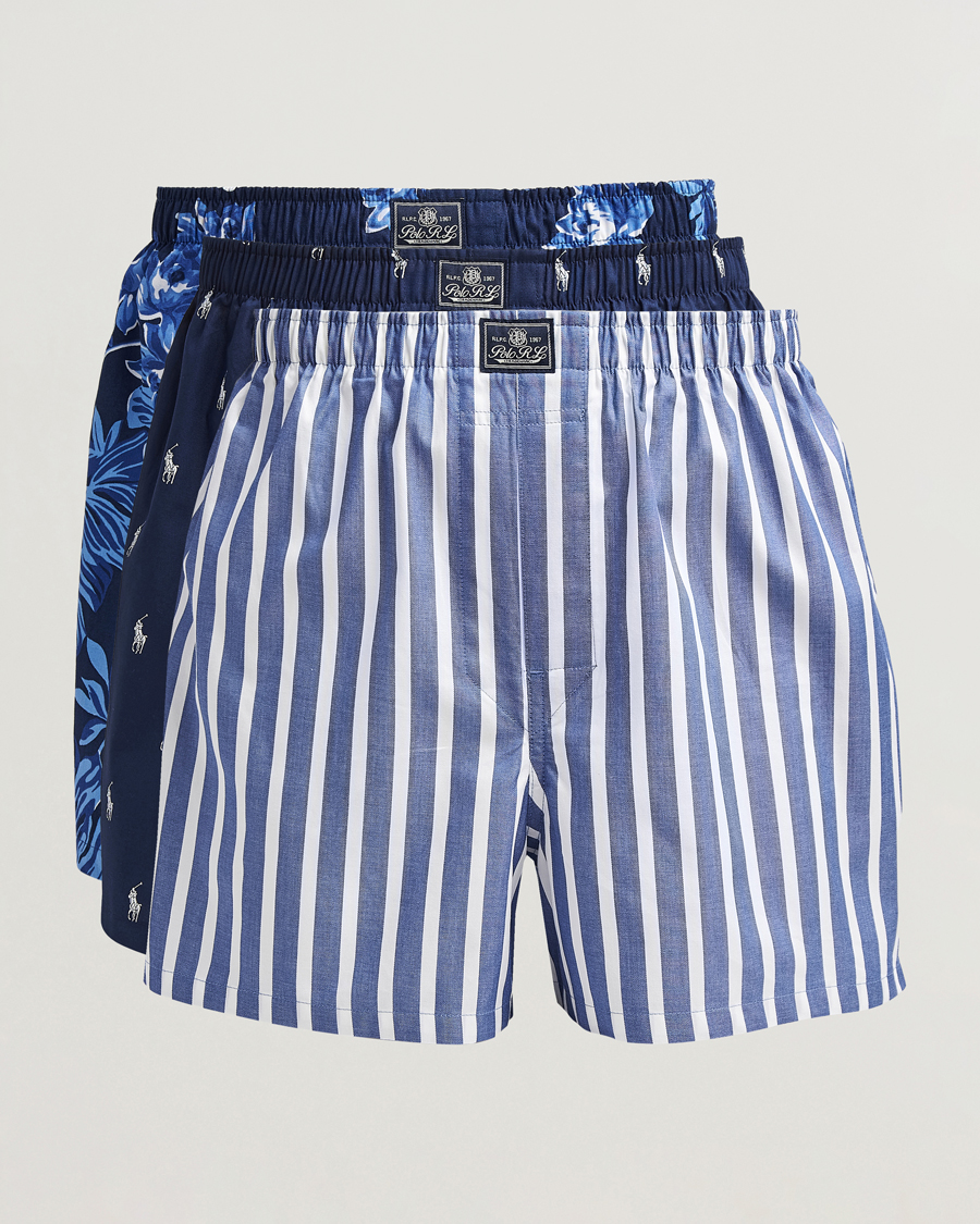 Herre | Undertøj | Polo Ralph Lauren | 3-Pack Woven Boxer Blue/Navy