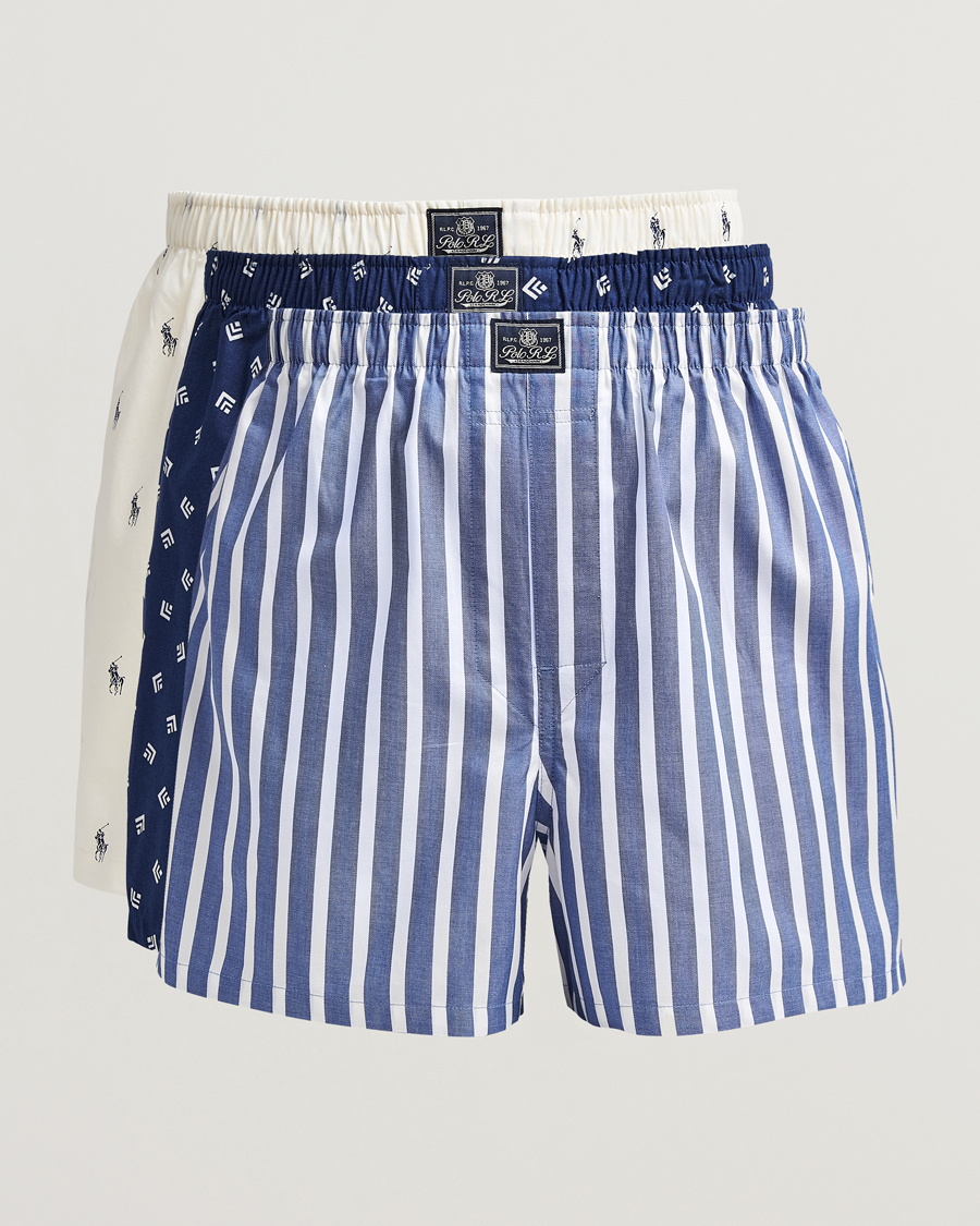 Herre | Undertøj | Polo Ralph Lauren | 3-Pack Woven Boxer Blue/Navy/White