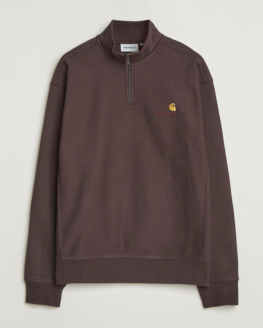 Herre | Trøjer | Carhartt WIP | Half Zip American Script Sweat Palisander