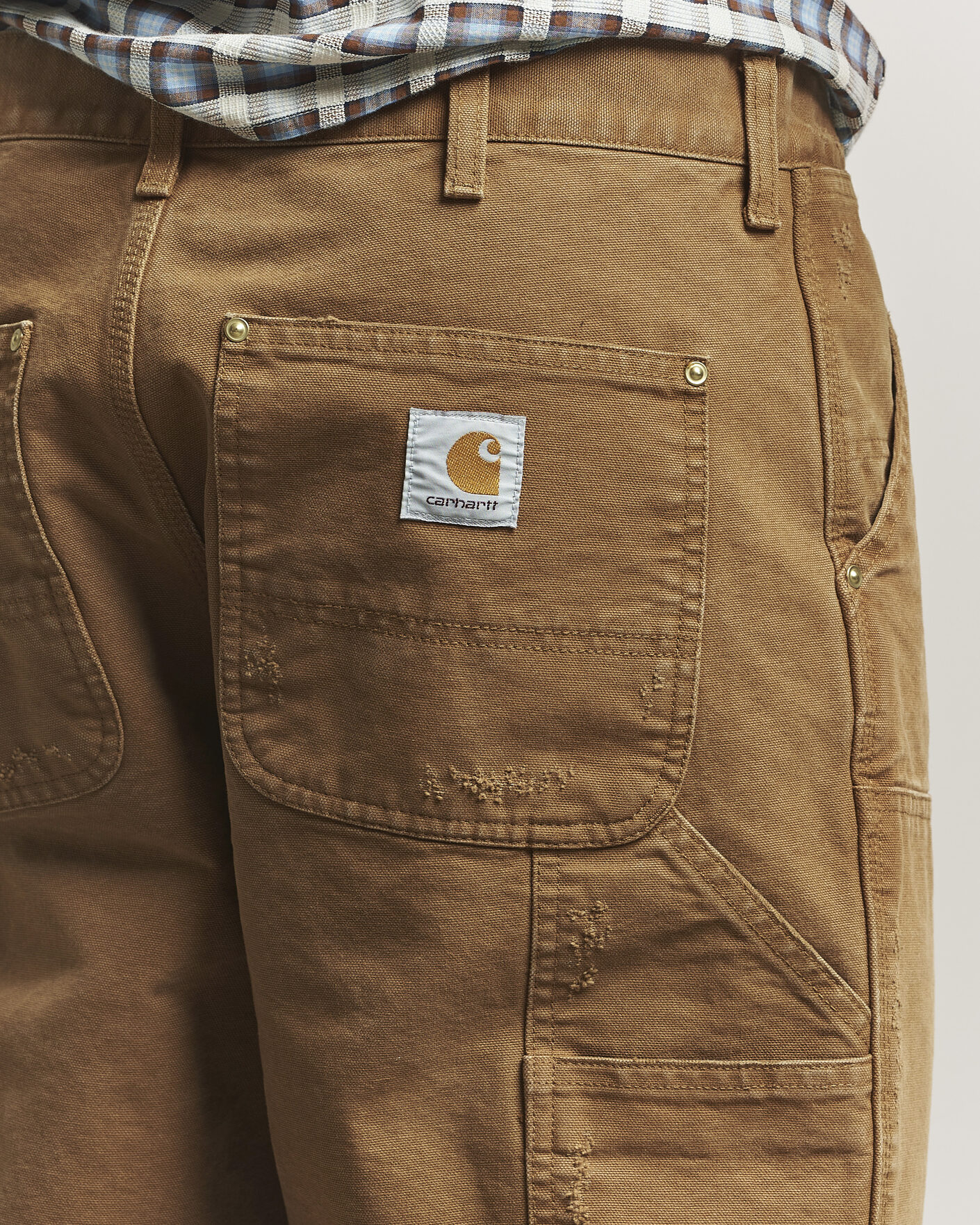 Herre | Bukser | Carhartt WIP | Double Knee Pants Hamilton Brown Grind Washed