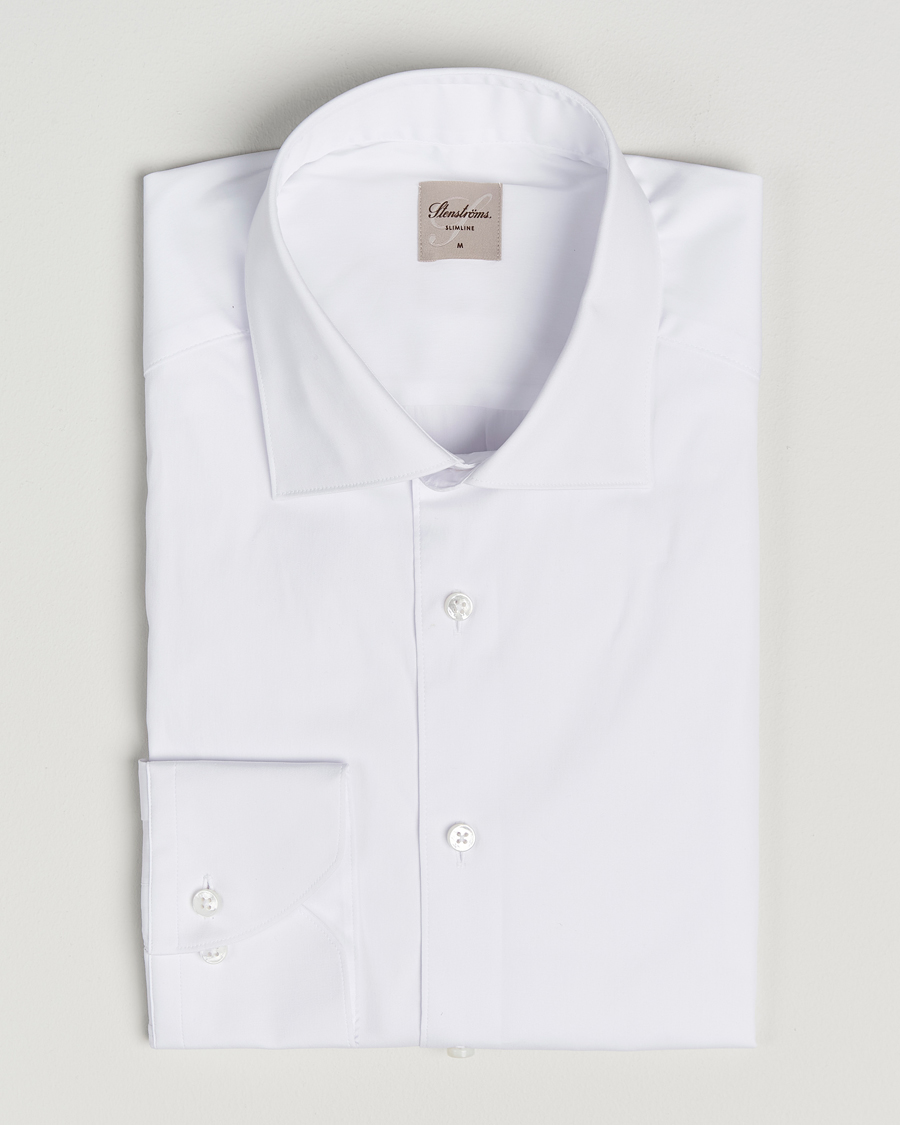 Herre | Skjorter | Stenströms | Slimline Cotton Stretch Shirt White