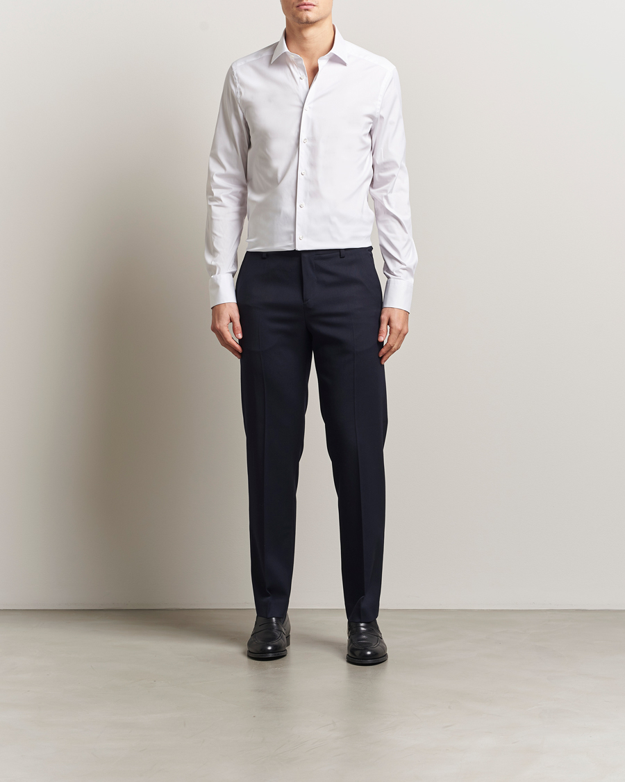Herre | Skjorter | Stenströms | Slimline Cotton Stretch Shirt White