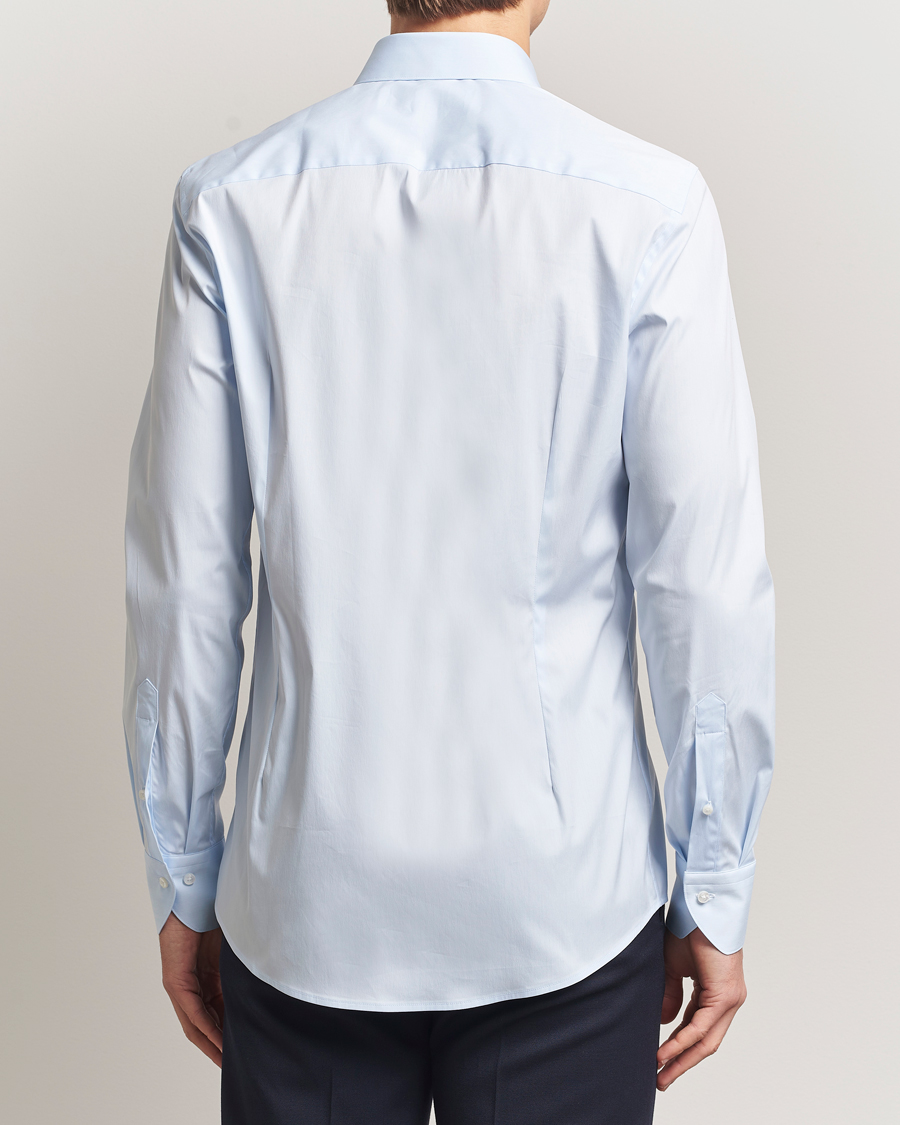 Herre | Skjorter | Stenströms | Slimline Cotton Stretch Shirt Light Blue
