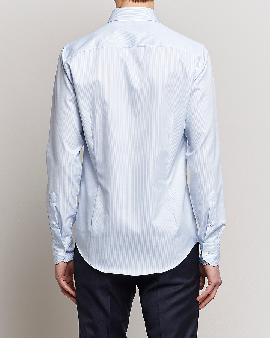 Herre | Skjorter | Stenströms | Superslim Cotton Twill Striped Shirt Blue/White