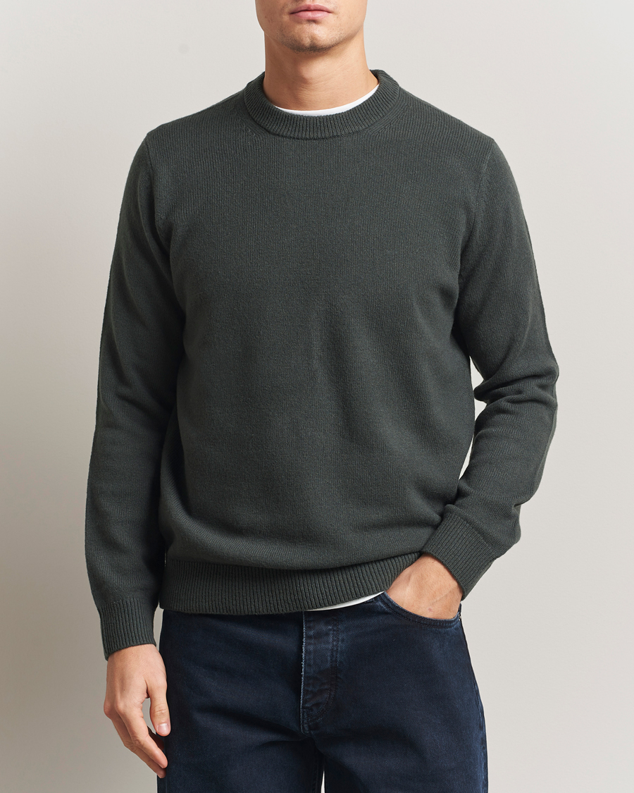 Herre | Trøjer | Samsøe Samsøe | Isak Knitted Crew Neck Dark Evergreen