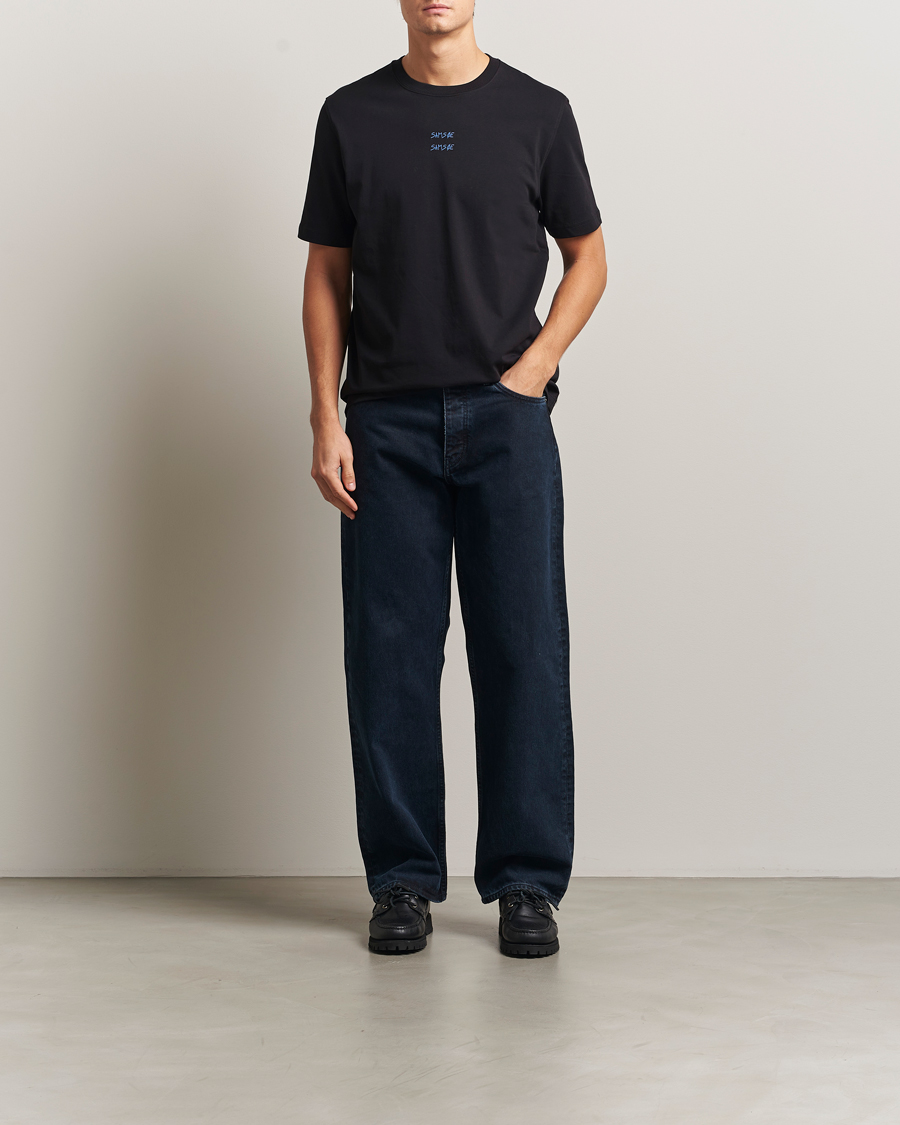 Herre | T-Shirts | Samsøe Samsøe | Cards Printed Crew Neck T-Shirt Black