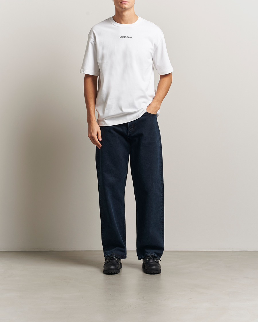 Herre | T-Shirts | Samsøe Samsøe | Dinner Printed Crew Neck T-Shirt White