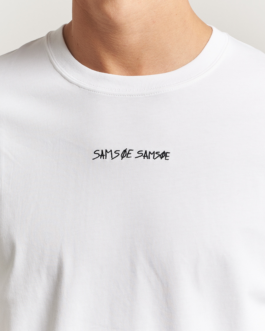 Herre | T-Shirts | Samsøe Samsøe | Dinner Printed Crew Neck T-Shirt White