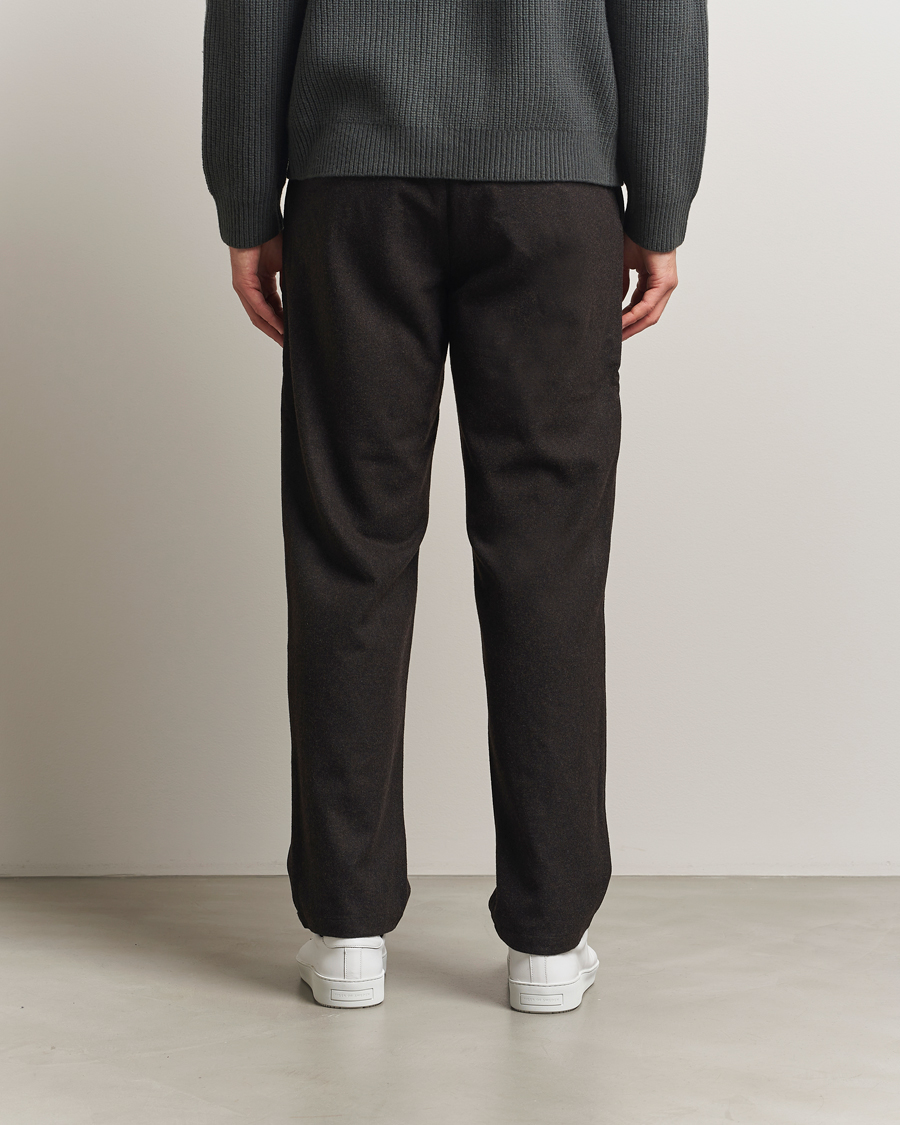 Herre | Bukser | Samsøe Samsøe | Bertil Flannel Drawstring Trousers Black Coffee Melange