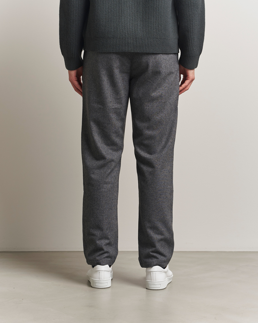 Herre | Bukser | Samsøe Samsøe | Bertil Flannel Drawstring Trousers Dark Grey Melange