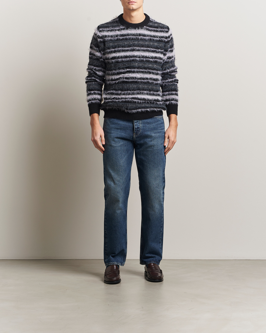 Herre | Trøjer | Samsøe Samsøe | Finnley Striped Knitted Sweater Black Multi