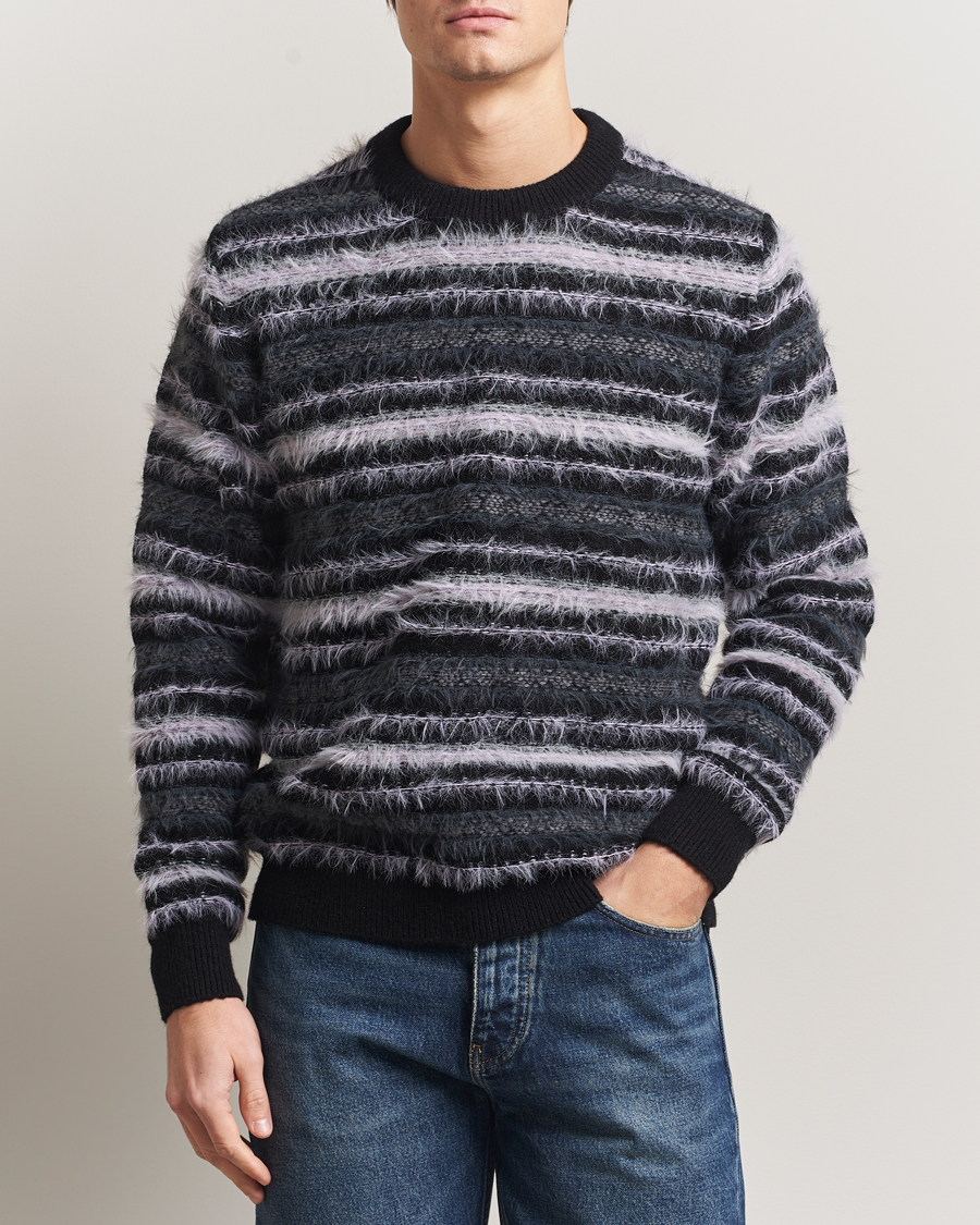 Herre | Trøjer | Samsøe Samsøe | Finnley Striped Knitted Sweater Black Multi