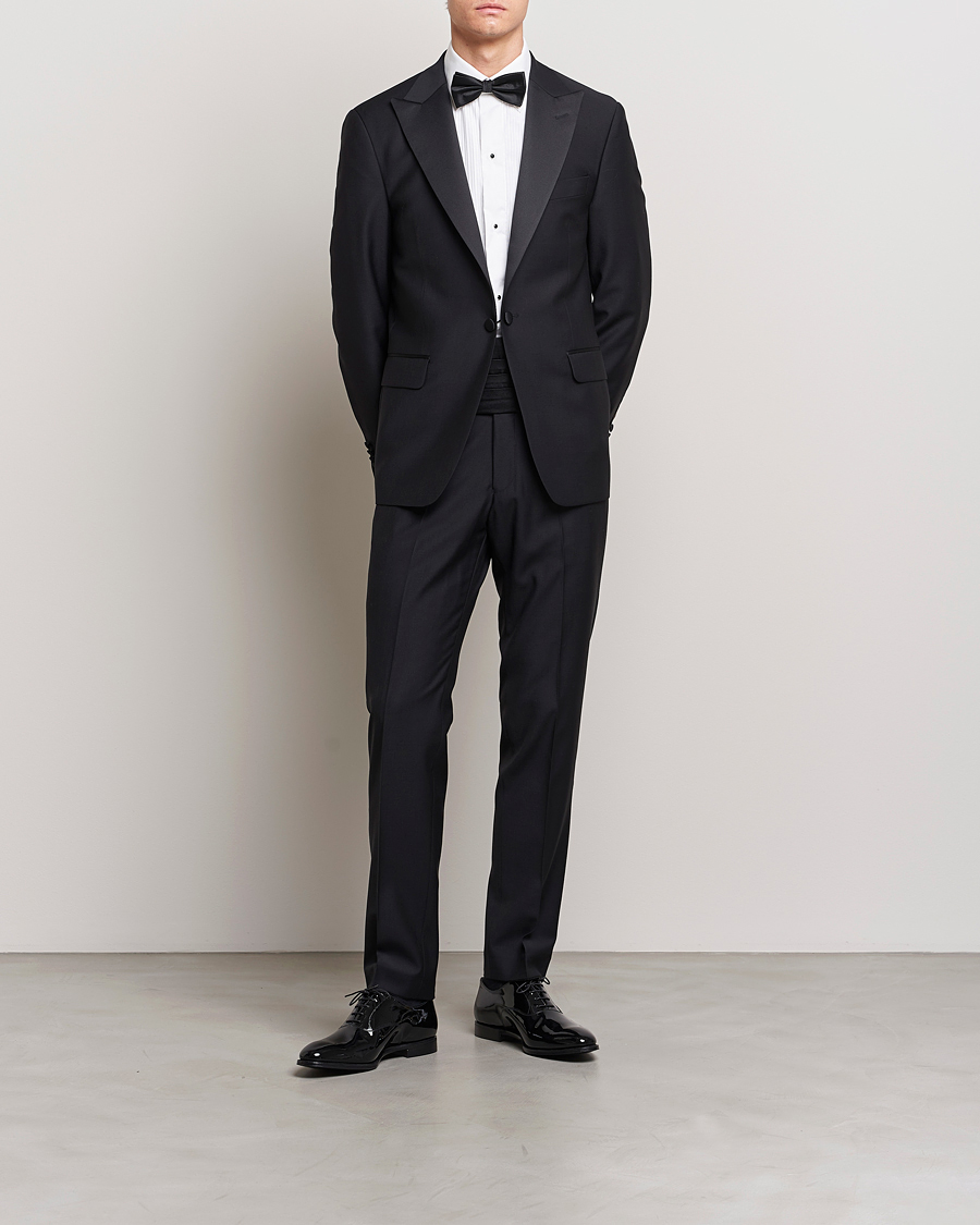 Herre | Blazere & jakker | Oscar Jacobson | Frampton Wool Tuxedo Blazer Black